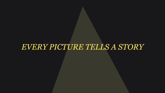 Every tells a story minimalist motion animation with geometric triangle 4k quote