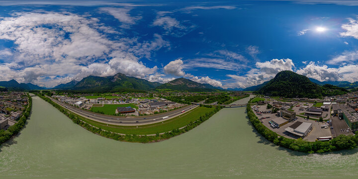 Kramsach in Tirol  - 360-Grad Luftbild-Panorama