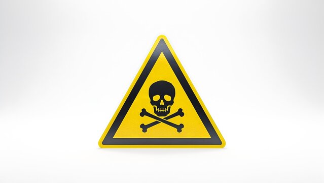 Toxic hazard warning sign isolated on white background