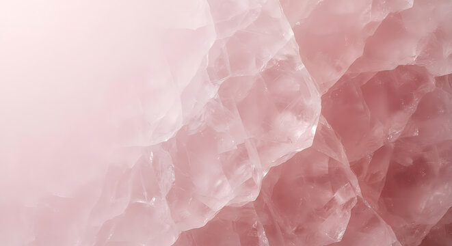 Abstract pink crystal quartz texture background with glowing gemstone surface