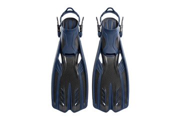 Pair of dark blue carbon fiber diving and snorkeling fins © PEE PHIBAN