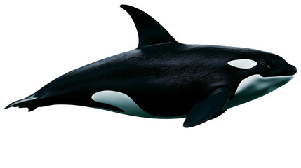 Orca whale swimming, black and white marine mammal © Natalia