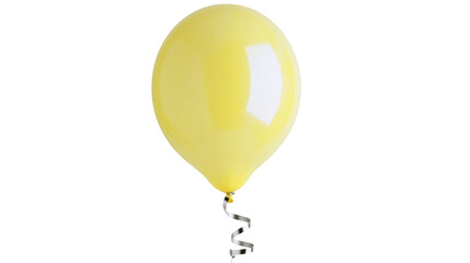 Yellow balloon with silver ribbon © Natalia