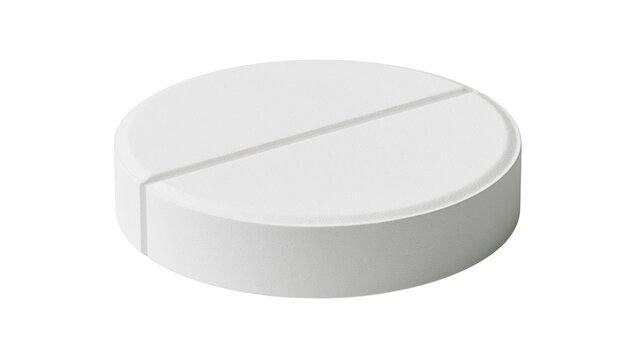 White round pill with score line