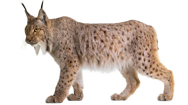 Eurasian Lynx with spotted fur and tufted ears