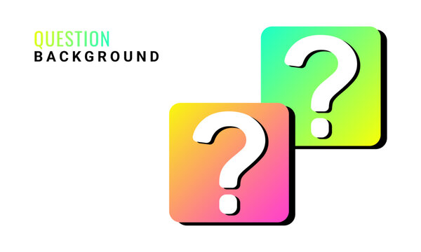 Abstract colorful question mark icons for digital content, problem-solving, frequently asked questions, and general inquiry