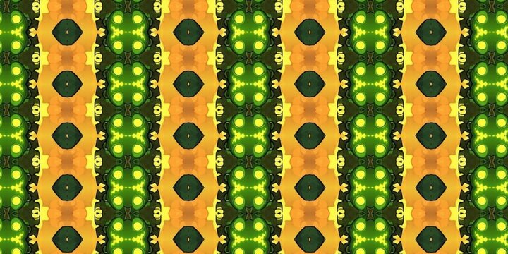 Vibrant geometric repeating pattern featuring structured vertical columns in bright green and warm yellow tones.