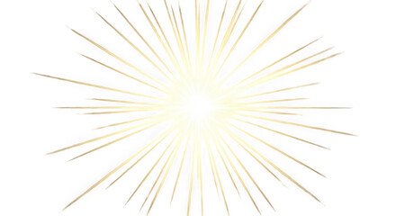 Fototapeta premium A radiant burst of light with intricate patterns and a golden hue isolated on transparent background