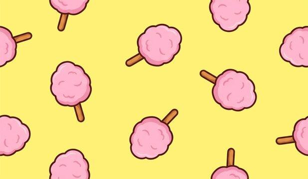 Cute cotton candy pattern background design
