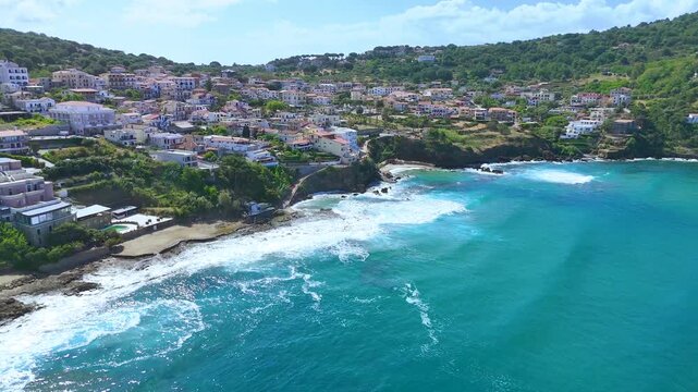 The coast at the city of Palinuro, in the province of Salerno, Campania, Italy.