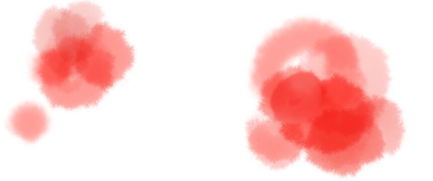 Soft Watercolor Light Spots Texture in Red and Pink on White Background