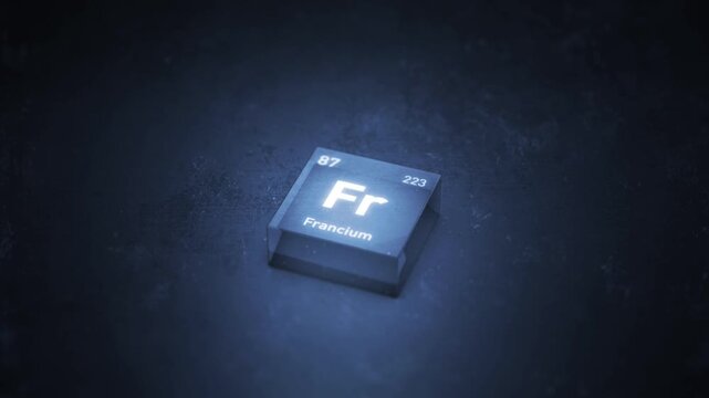 Chemical Element Francium Fr. Periodic Table Animation.