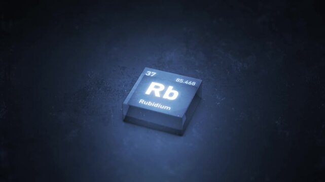 Chemical Element Rubidium Rb. Periodic Table Animation.