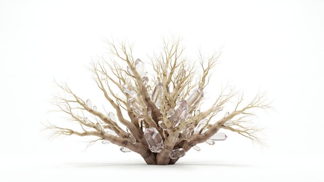 Intertwined roots and crystal formations beneath horizon &ndash; Suitable for strong foundation concepts, deep growth, or earth science.