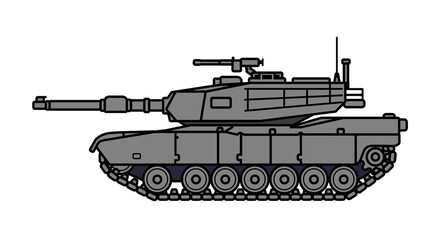 Obraz premium Military tank flat vector illustration