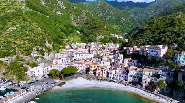 The town of Cetara on the Amalfi Coast in the province of Salerno, Campania, Italy. UNESCO World Heritage Site
