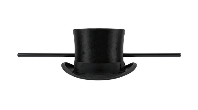A black top hat accessory for a festive halloween costume isolated on transparent background