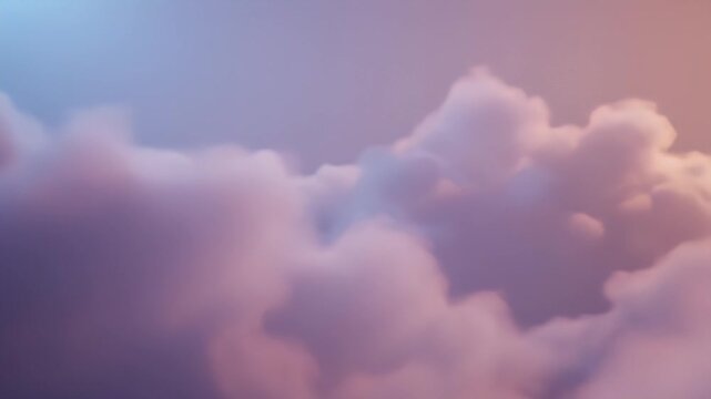 Soft pink and blue clouds during sunset sky vista.