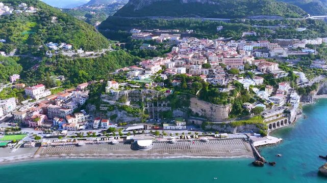 View of Vietri sul Mare on the Amalfi Coast in the province of Salerno, Campania, Italy. UNESCO World Heritage Site
