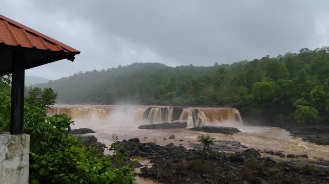 Majestic view of the Gira Waterfall during Monsoon, Waghai,Gujarat,India	