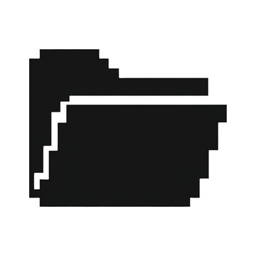 PNG Pixelated folder icon illustration.