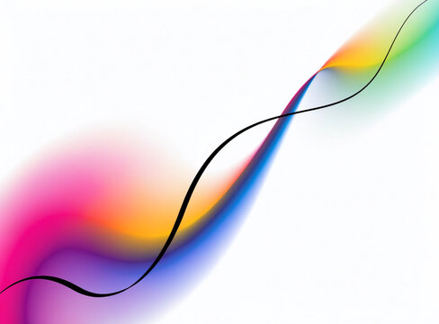 Abstract wavy line with colorful blur effect