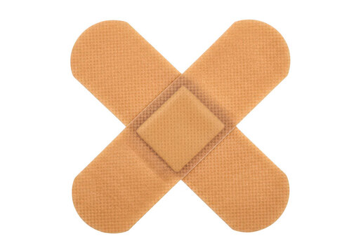 Adhesive bandage with textured pad isolated on transparent background plaster woundcare