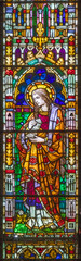 Obraz premium PISA, ITALY - JUNE 25, 2026: The St. Mary of Magdalen from the stained glass in the church Chiesa di Santa Caterina by Königliche Bayerische Hofglasmalerei F. X. Zettler (1922 - 1924)