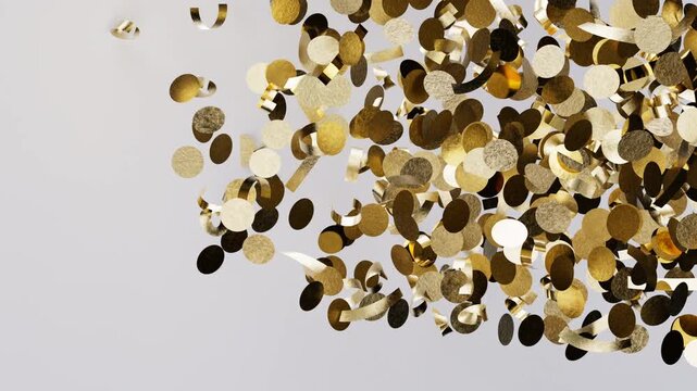 This abstract golden confetti texture evokes a joyous festive mood