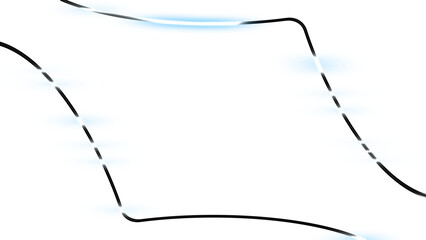Obraz premium 8K Futuristic glowing white and cyan light frame border overlay on transparent background