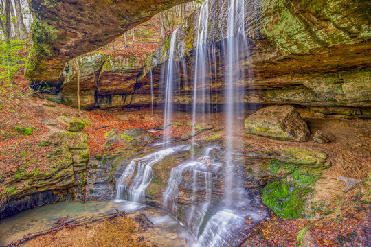 Rockbridge Nature Preserve in Hocking County Ohio after a big rain.