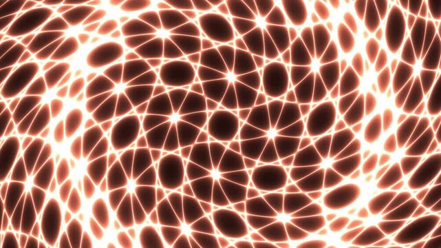 Bright orange caustics swirl in a high energy vortex pattern for a Halloween club dance venue visualization