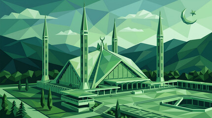 Fototapeta premium Geometric Illustration of a Mosque