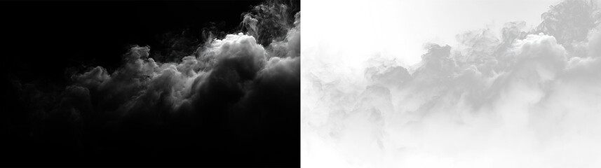 Clouds drift slowly across the sky in a soft and light manner during the day with a clear and bright background, PNG with a light overlay © Liubov