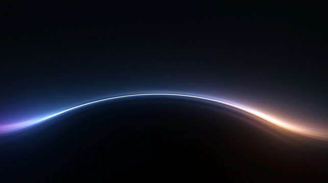 Futuristic Glowing Curved Light Wave on Dark Background