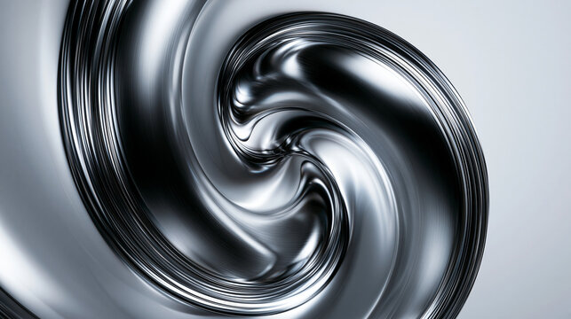Abstract Liquid Chrome Swirl Metallic Background