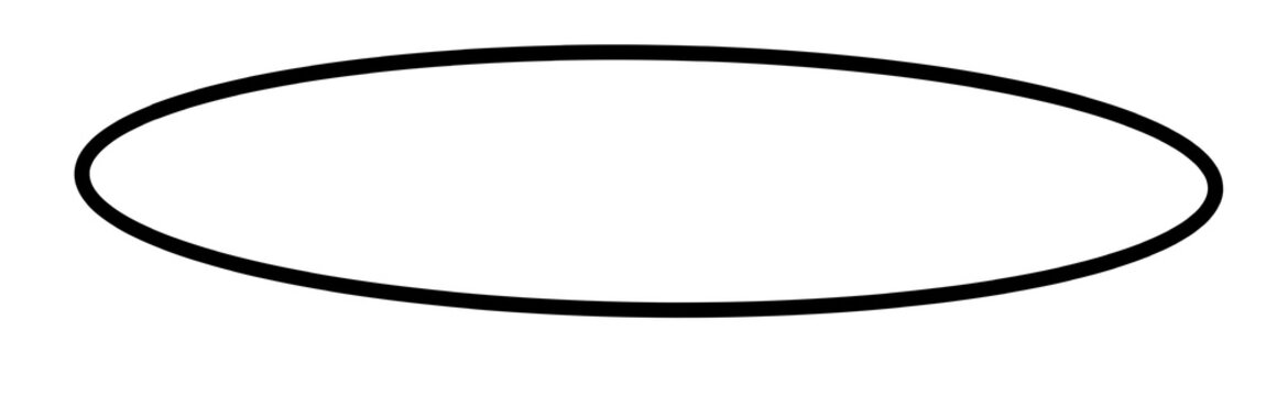 Black outline oval shape vector icon on white background