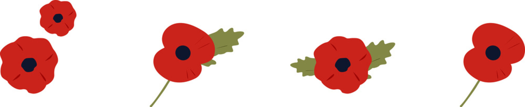 Poppy flower set.