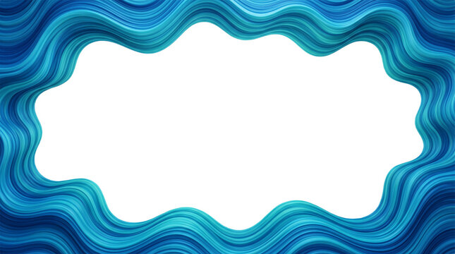 Frame Waves frame border with organic wave patterns in blue tones generative ai 