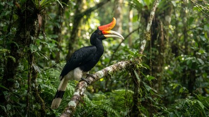 Fototapeta premium red billed hornbill