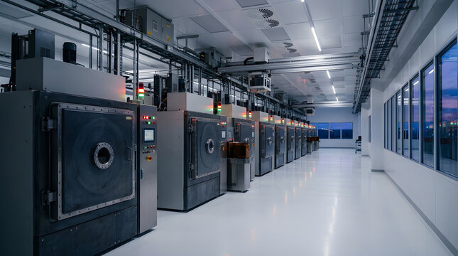 Automated ion implantation syste 2 isolated on clean surface for modern commercial business