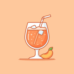 A refreshing glass of cold fruit juice with a straw included © ihd