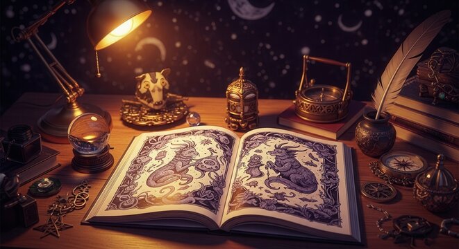 Mystical Occult Book Of Lore And Divination Tools