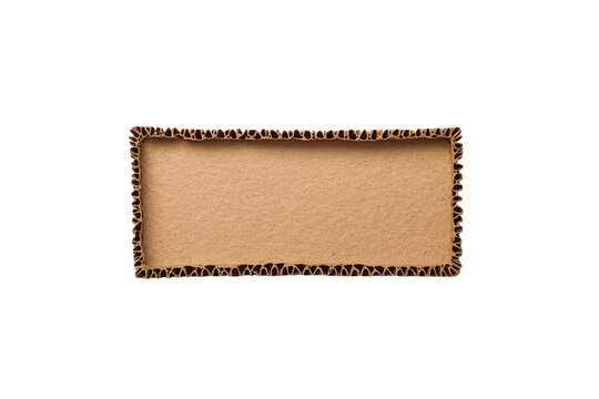 Rectangular corrugated cardboard frame with rough edges