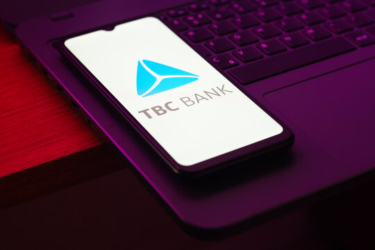 In this photo illustration, the TBC Bank logo is seen displayed on a smartphone screen.