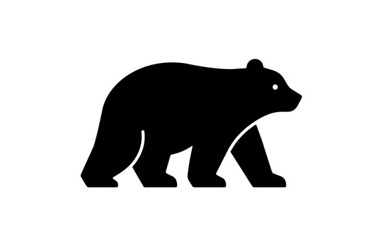 Minimal Walking Bear Silhouette Icon