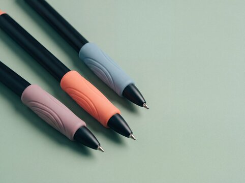 Adaptive pens with ergonomic grip lying in close-up view