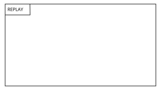 Replay text button animation for camcorder recordings, and video camera animated rewind or repeat icon, VHS Replay Overlay, with a transparent background.