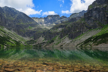 Czarny Staw Gąsienicowy, Alpine Lake in Tatra Mountains, Poland. Lake in the Polish Tatra Mountains. Tatra National Park. © Tati