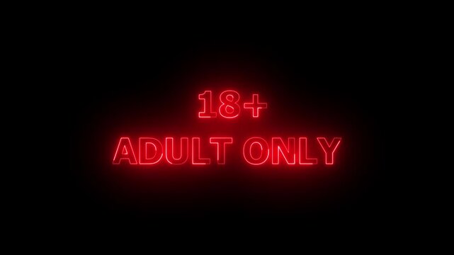 18+ Adult Only Headline Animation.Adults only sign commercial explicit content. Sensitive content sign opening video. Censor Icon warning adult ,Adults Only Sign Animation. 4K motion video